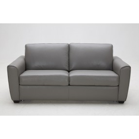 J&M Furniture Jasper Sofa Bed in Grey Leather Front