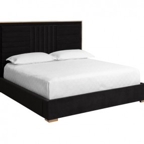Sunpan Mabel Bed King in Abbington Charred Brown / Antonio Porcelain - Front Angle