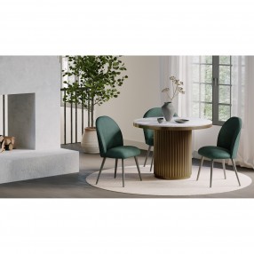Moe's Home Collection Tower Dining Table - White Marble - Lifestyle