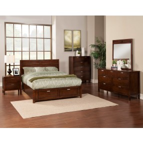 Alpine Furniture Carmel 2 Drawer Nightstand, Cappuccino - Lifestyle