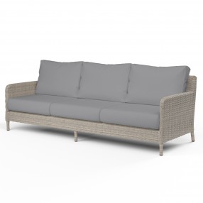 Manhattan Sofa in Canvas Granite w/ Self Welt - Front Side Angle