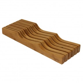 Oceanstar In-Drawer Bamboo Knife Organizer - Angled