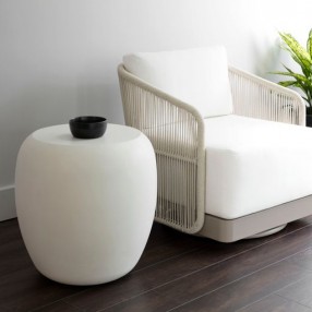 Sunpan Iolite End Table in White - Lifestyle