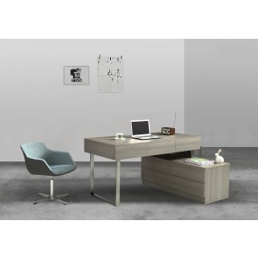 J&M Furniture LP KD12 Modern Office Desk in Matte Grey 