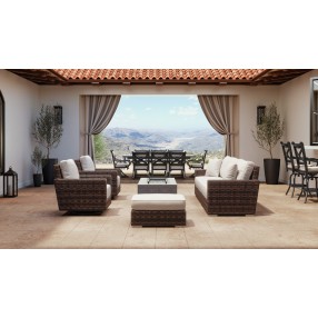 Montecito Sofa in Canvas Flax w/ Self Welt - Lifestyle
