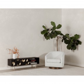 Moe's Home Collection Oscy Swivel Chair Splashed White - Lifestyle