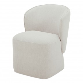 Moe's Home Collection Larson Rolling Dining Chair Performance Fabric in Heather Grey - Front Side Angle