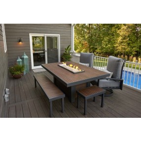 Outdoor Greatroom Company Kenwood Dining Fire Table 1242 Burner - Lifestyle