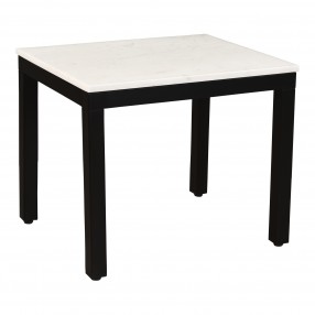 Moe's Home Collection Parson Side Table White Marble - Front Side Angle