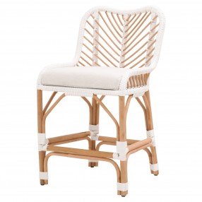 Laguna Counter Stool in White Synthetic Peel White Speckle - Angled