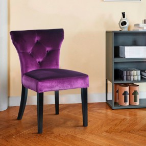 Armen Living Elise Side Chair in Purple Velvet