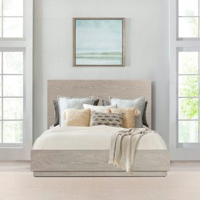 Armen Living Abbey Platform Bed Frame In Grey Oak Wood 