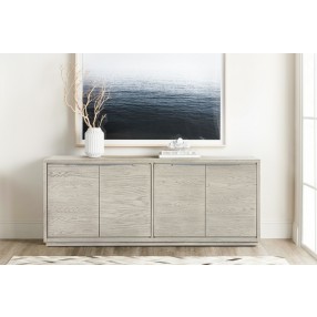 Armen Living Abbey 4 Door Sideboard Buffet in Grey Oak Wood