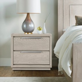 Armen Living Abbey 2 Drawer Nightstand in Grey Oak Wood