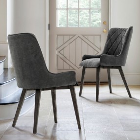 Armen Living Alana Charcoal Upholstered Dining Chair