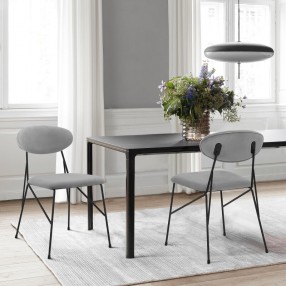 Armen Living Alice Gray Velvet and Metal Dining Room Chairs