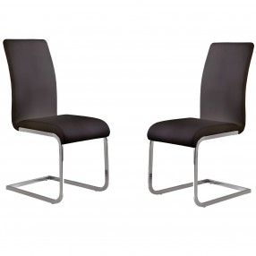 Armen Living Amanda Black Side Chair - Set of 2 - White BG