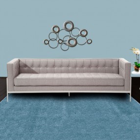 Armen Living Andre Contemporary Sofa In Gray Tweed and Stainless Steel