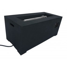 Laurel Outdoor Patio Fire Pit in Dark Grey with Concrete Texture Finish - Angled