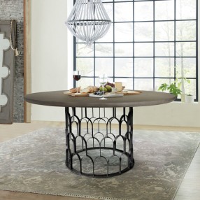 Armen Living Gatsby Metal Round Dining Table 