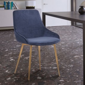 Heidi Blue Velvet Dining Accent Chair