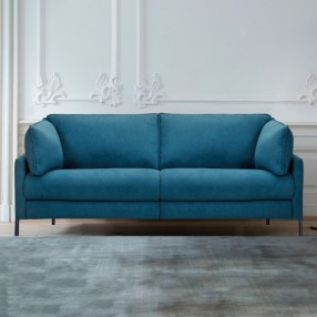 Armen Living Juliett 80" Modern Blue Fabric Power Reclining Sofa
