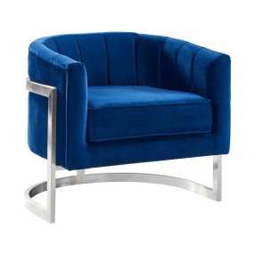Kamila Contemporary Accent Chair - Blue - Angled