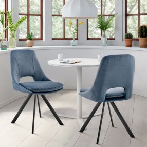 Armen Living Lexi Dining Room Accent Chair In Velvet And Black Finish - Set of 2