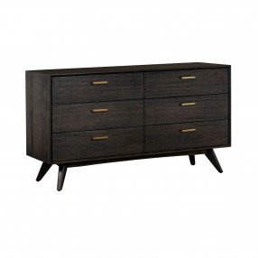 Loft Acacia Mid-Century 6 Drawer Dresser 