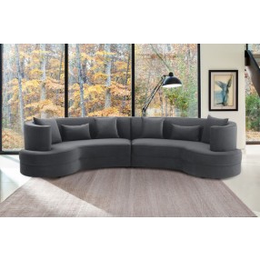 Armen Living Majestic Gray Fabric Upholstered Sectional Sofa