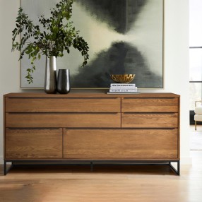 Armen Living Nevada Rustic Oak Wood Sideboard In Balsamico