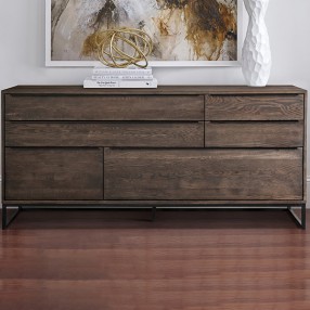 Armen Living Nevada Rustic Oak Wood Sideboard In Dark Brown