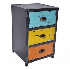 Oskar Industrial 3-Drawer End Table - Angled