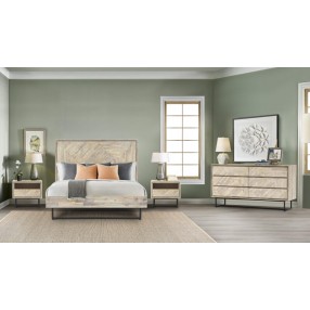 Armen Living Peridot 1 Drawer Nightstand In Natural Acacia WoodIin Gray