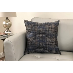 Coban Contemporary Decorative Feather and Down Throw Pillow In Blue Dusk Jacquard Fabric - Lifestyle