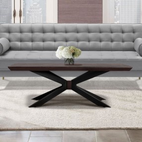 Armen Living Pirate Acacia Modern Coffee Table