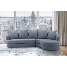 Armen Living Queenly Gray Fabric Uphostered Corner Sofa