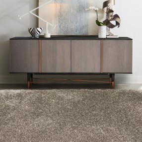 Armen Living Turin Rustic Oak Wood Sideboard Cabinet with Copper Accent