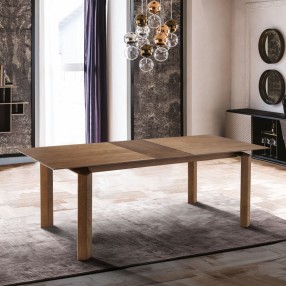 Armen Living Treviso Mid-Century Extension Dining Table In Walnut Finish