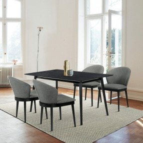 Westmont 59" Rectangular Dining Table in Black Wood