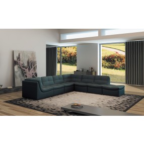 J&M Furniture Lego Leather Sectional Grey