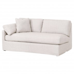 Lena Modular Slope Arm Slipcover 2-Seat 1-Left Arm Sofa - Bisque Espresso - Front Side Angle