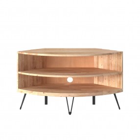 Crawford and Burke Cambria Reclaimed Wood 43" Corner Media Stand, Front View