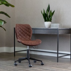 Sunpan Lyla Office Chair Black in Antique Brown - Lifestyle