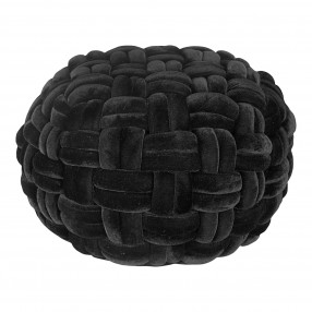 Moe's Home Collection PJ Velvet Pouf - Black - Front Angle