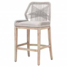 Essentials For Living Loom Barstool in Taupe White Reinforced - Front Side Angle