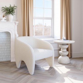 Lopta Accent Chair in White- Lifestyle 1