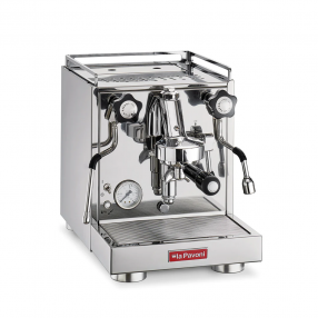 La Pavoni Cellini Classic Espresso Machines in Silver - Angled View