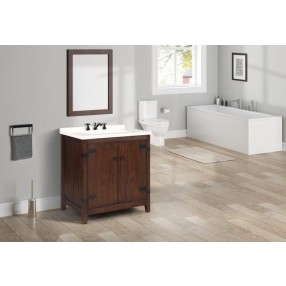 Crawford and Burke Tarouca 31" Cherry Brown Single Bathroom Vanity, Lifestyle