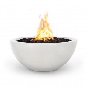 The Outdoor Plus Luna 30" Concrete Fire Pit - White